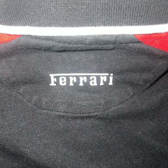 Scuderia Ferrari Kid Black Red White Short Sleeve Polo Shirt Size 2T Toddler - Picture 4 of 5